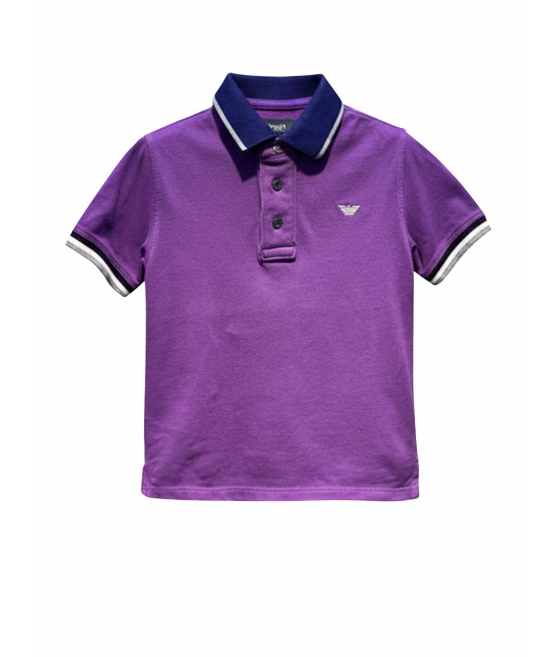 ARMANI JUNIOR Фиолетовая хлопковая детская футболка, фото 1