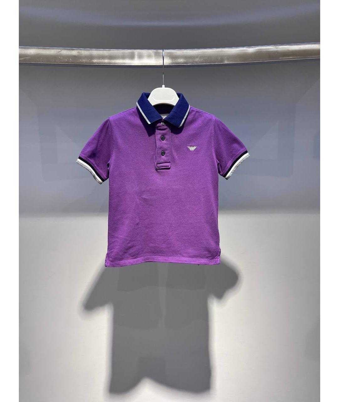 ARMANI JUNIOR Фиолетовая хлопковая детская футболка, фото 4
