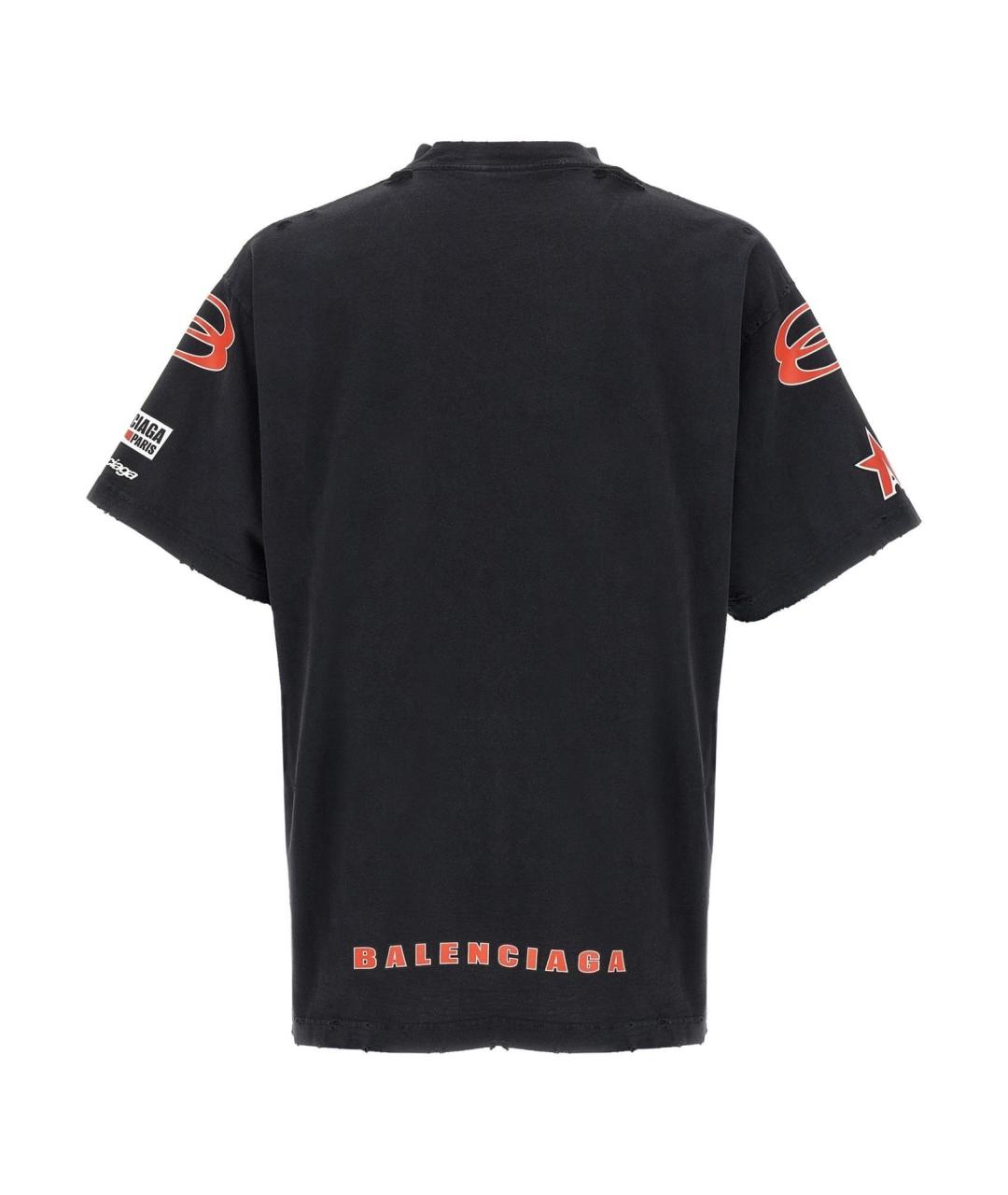 BALENCIAGA Черная хлопковая футболка, фото 2