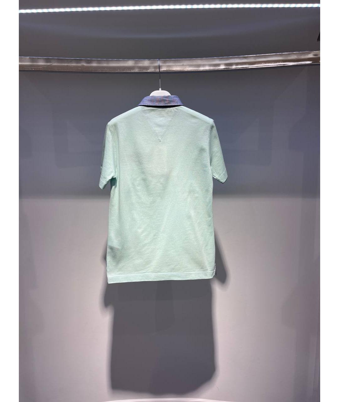 ARMANI JUNIOR Бирюзовая хлопковая детская футболка, фото 3