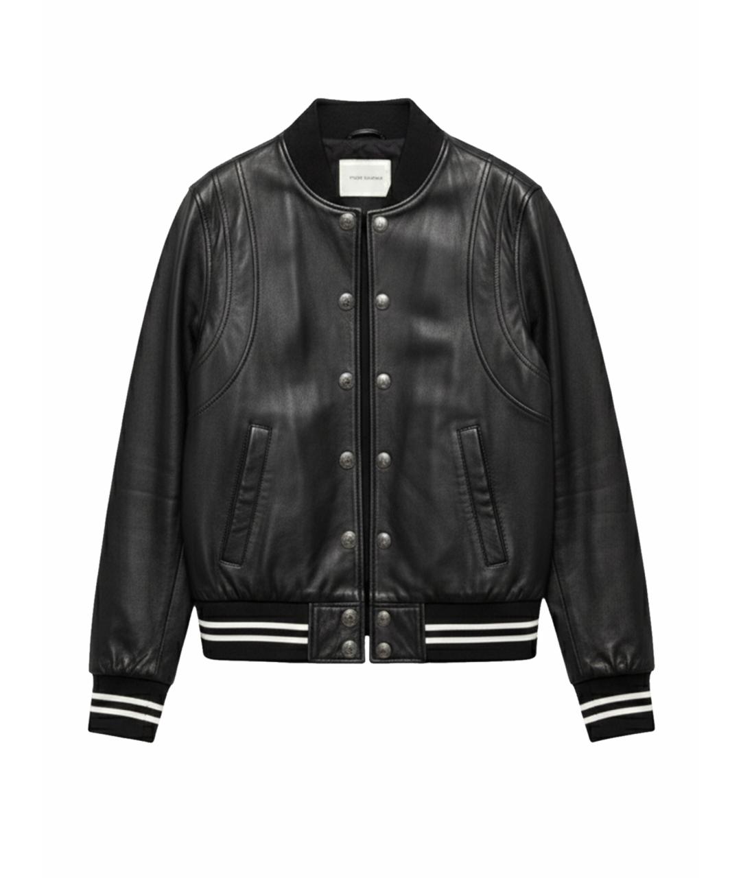 PIERRE BALMAIN Черная кожаная куртка, фото 1