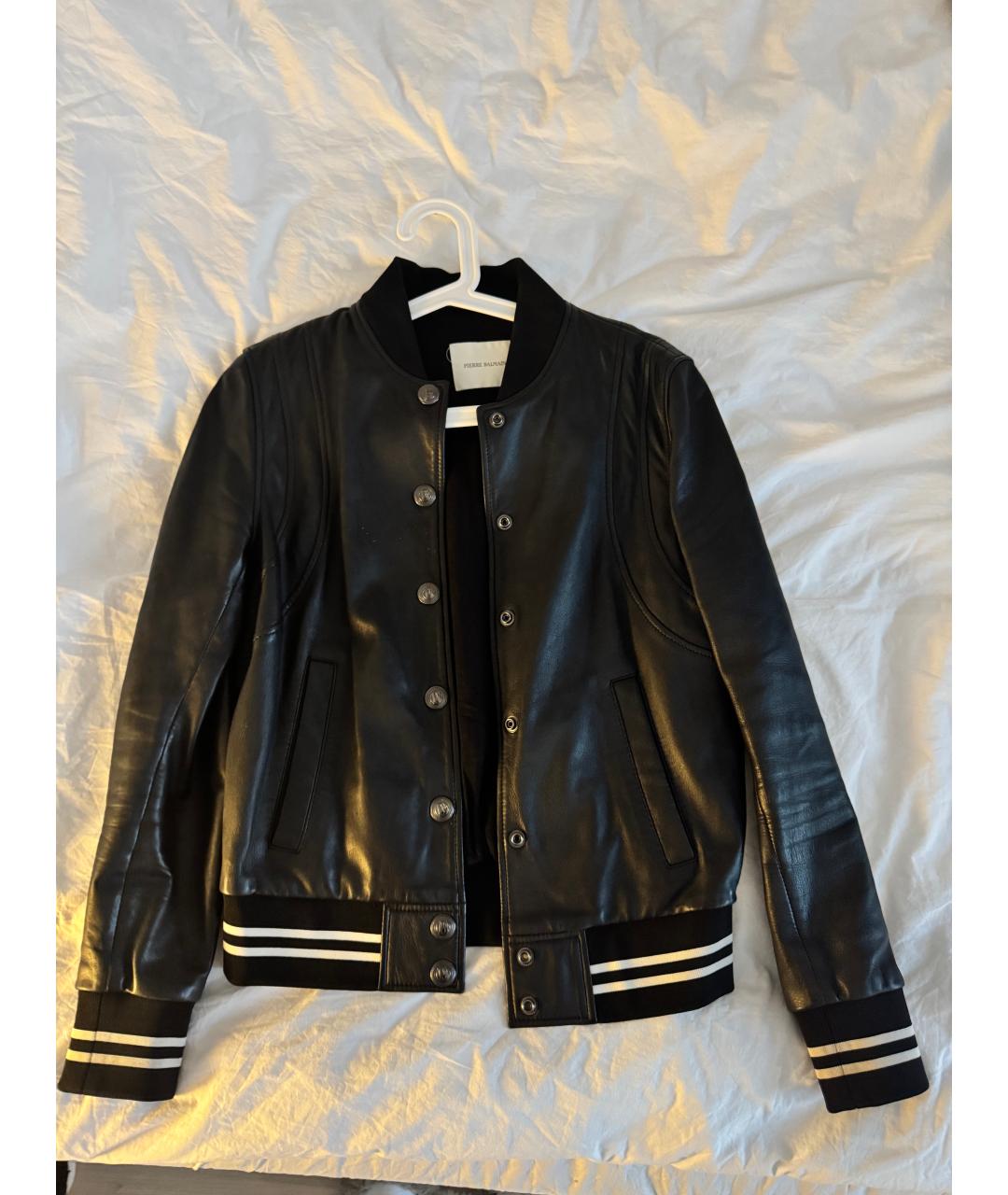 PIERRE BALMAIN Черная кожаная куртка, фото 4