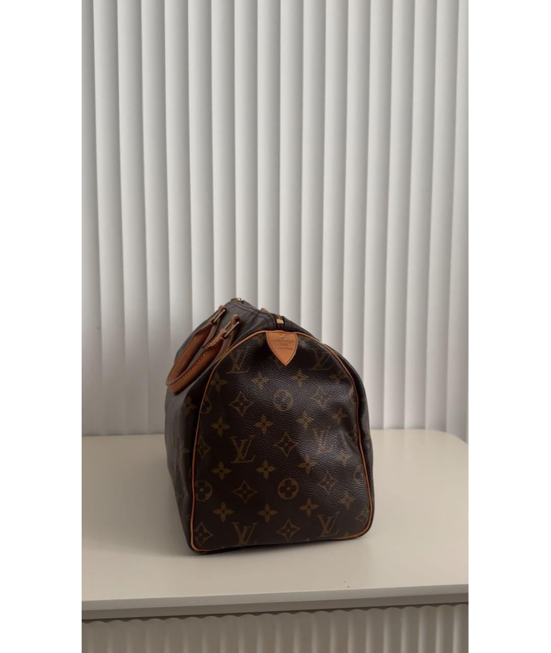 LOUIS VUITTON Коричневая кожаная сумка с короткими ручками, фото 2