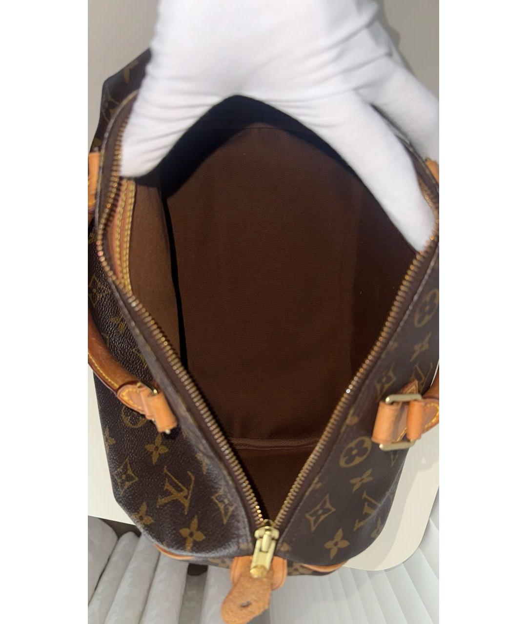 LOUIS VUITTON Коричневая кожаная сумка с короткими ручками, фото 4