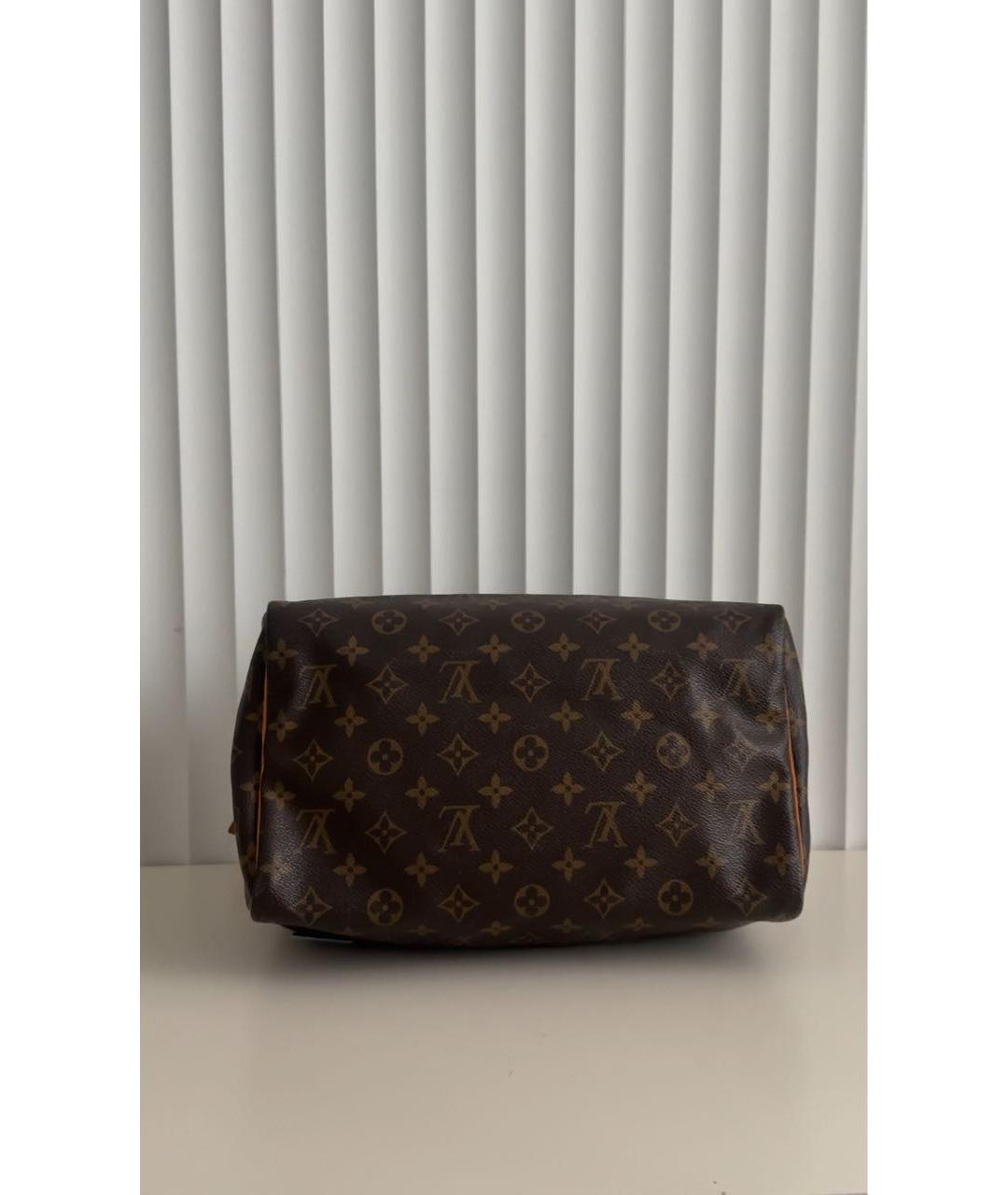 LOUIS VUITTON Коричневая кожаная сумка с короткими ручками, фото 8