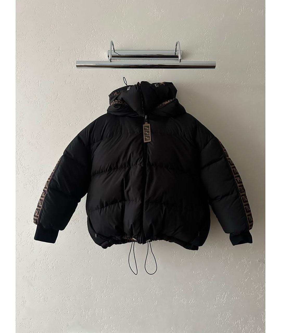 FENDI Черный полиэстеровый пуховик, фото 4