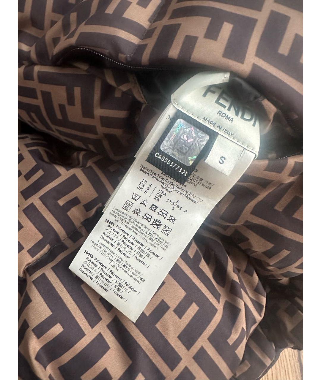 FENDI Черный полиэстеровый пуховик, фото 3