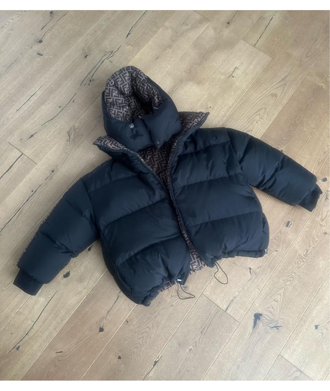 FENDI Черный полиэстеровый пуховик, фото 5