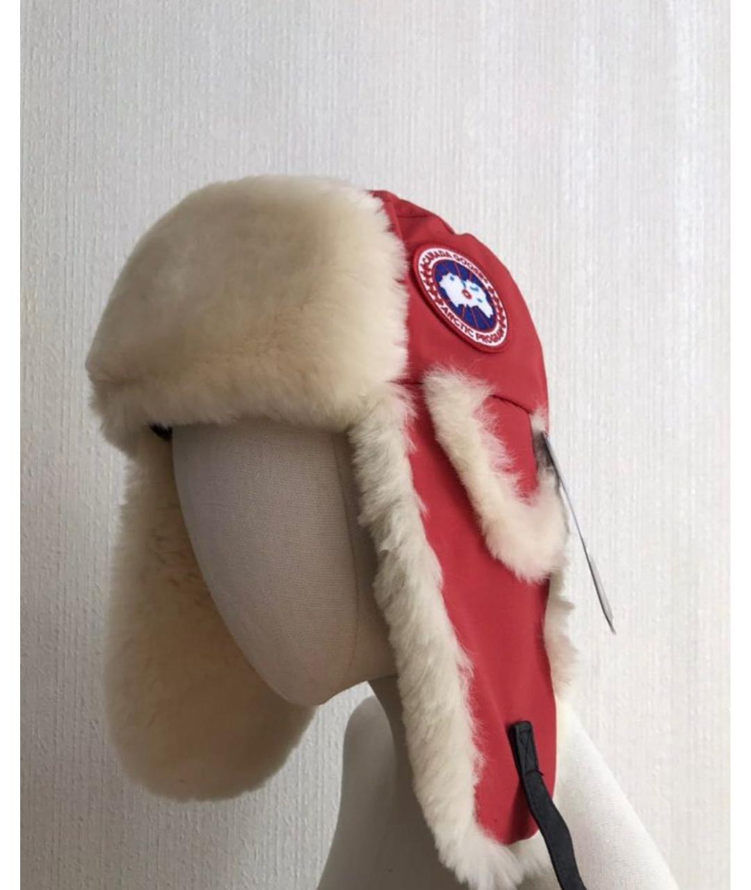 CANADA GOOSE Красная шерстяная шапка, фото 2