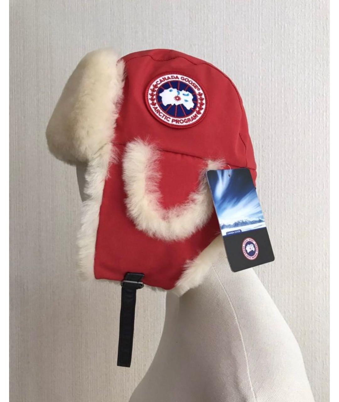 CANADA GOOSE Красная шерстяная шапка, фото 4