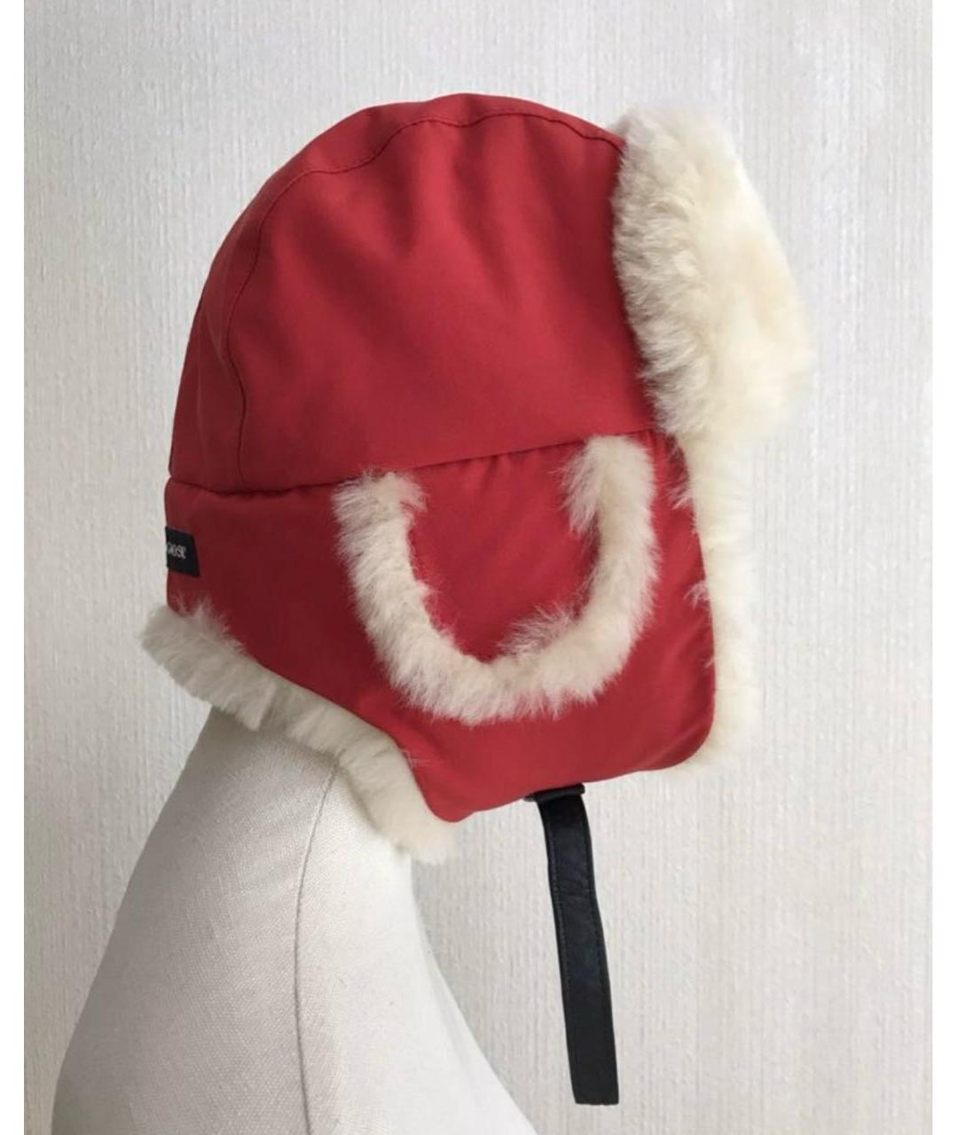 CANADA GOOSE Красная шерстяная шапка, фото 5