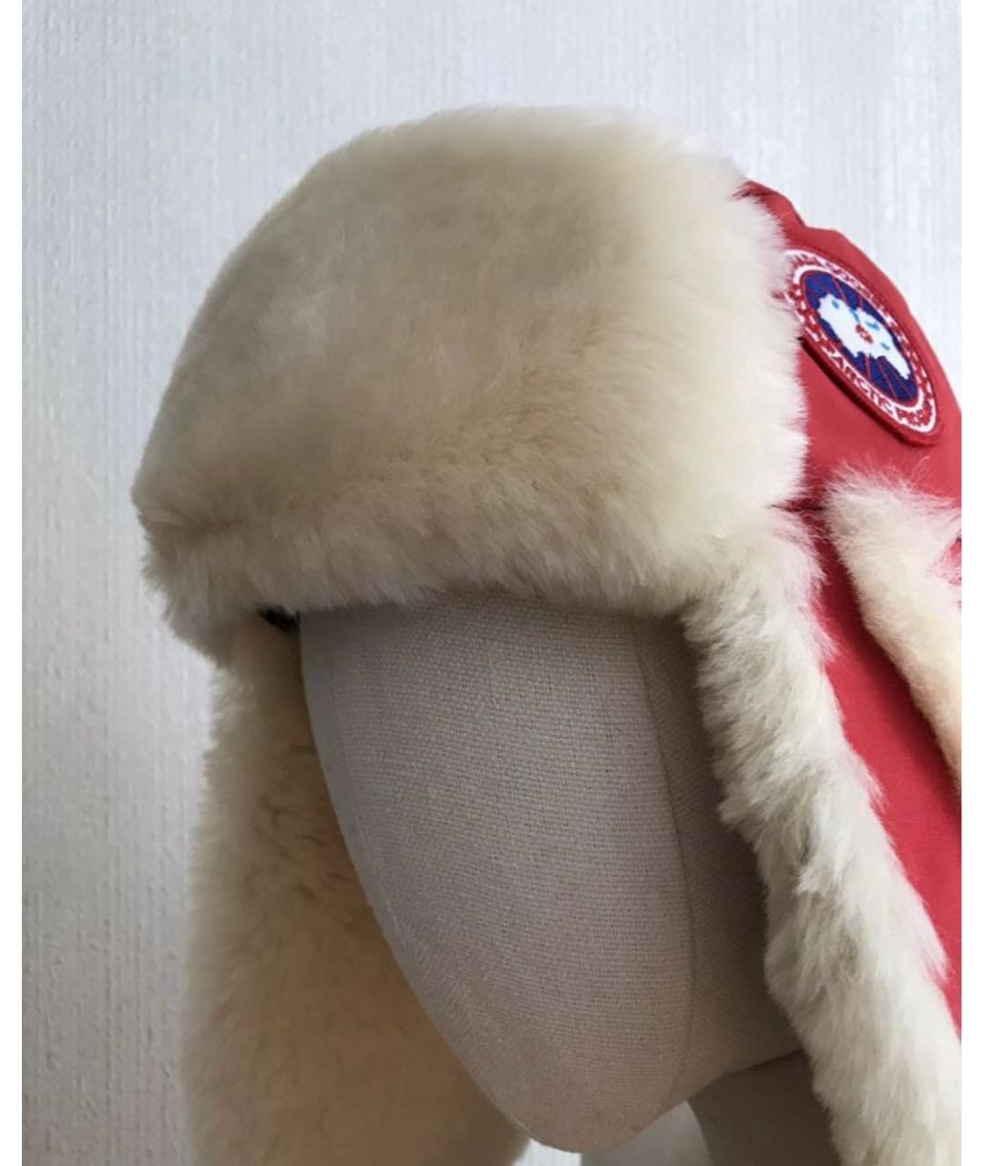 CANADA GOOSE Красная шерстяная шапка, фото 3