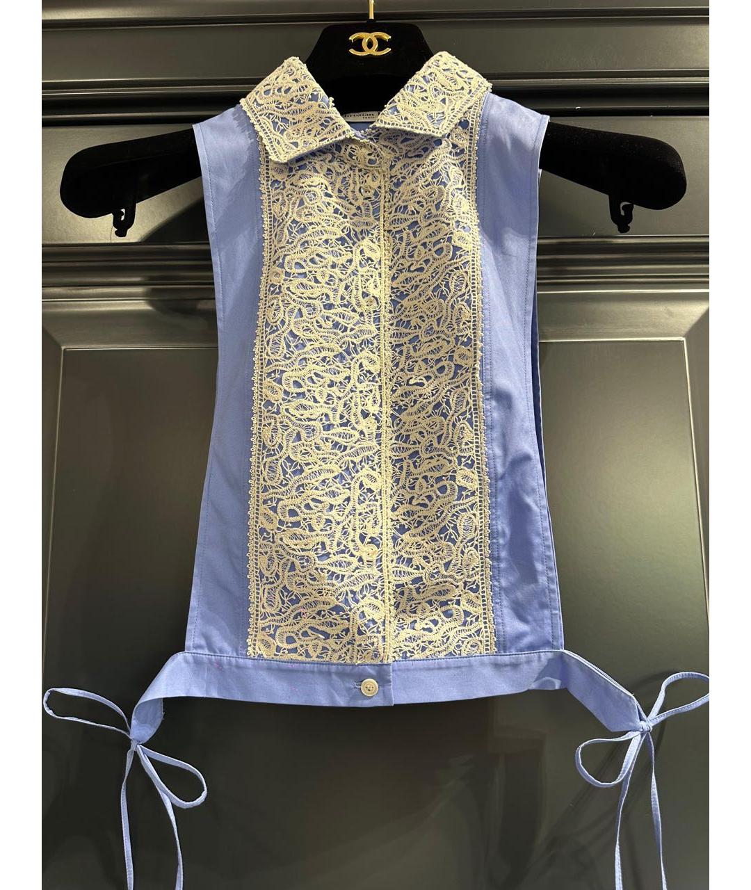 CHRISTIAN DIOR Синий хлопковый воротник, фото 6