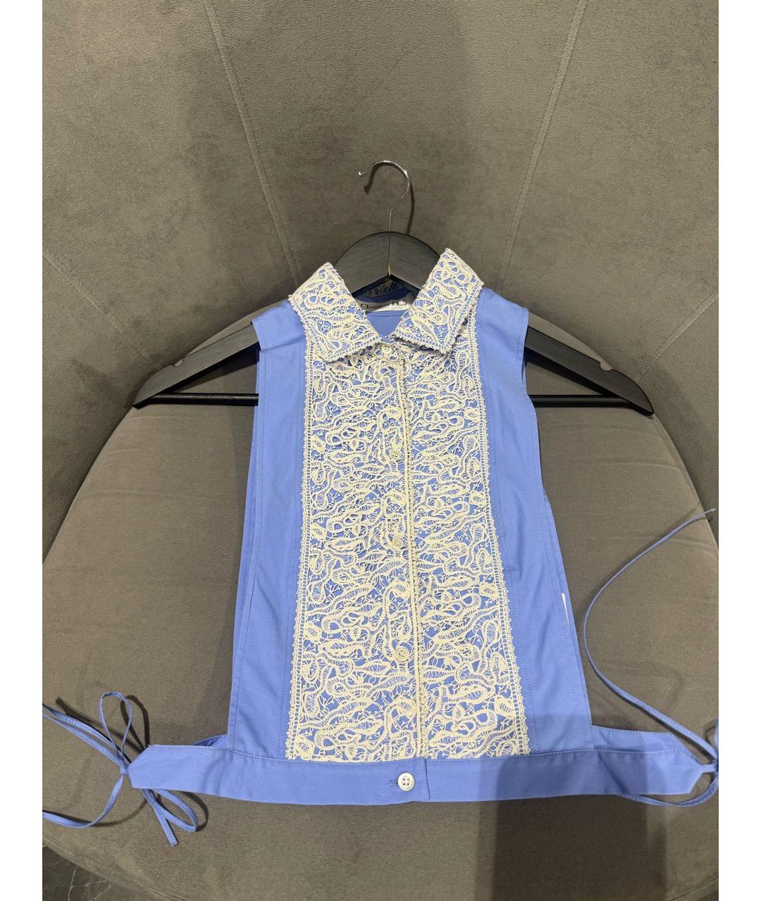 CHRISTIAN DIOR Синий хлопковый воротник, фото 3