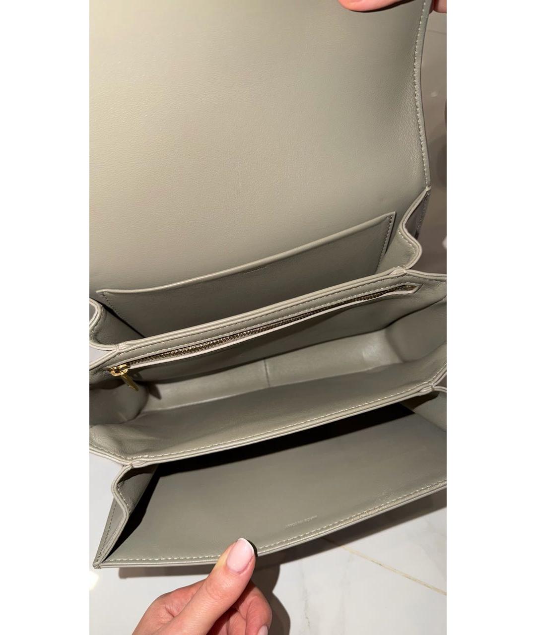 CELINE Серая кожаная сумка через плечо, фото 4