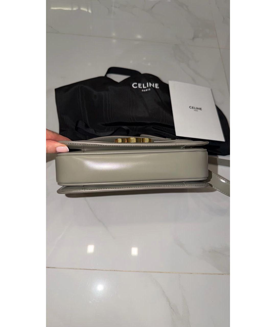 CELINE Серая кожаная сумка через плечо, фото 5