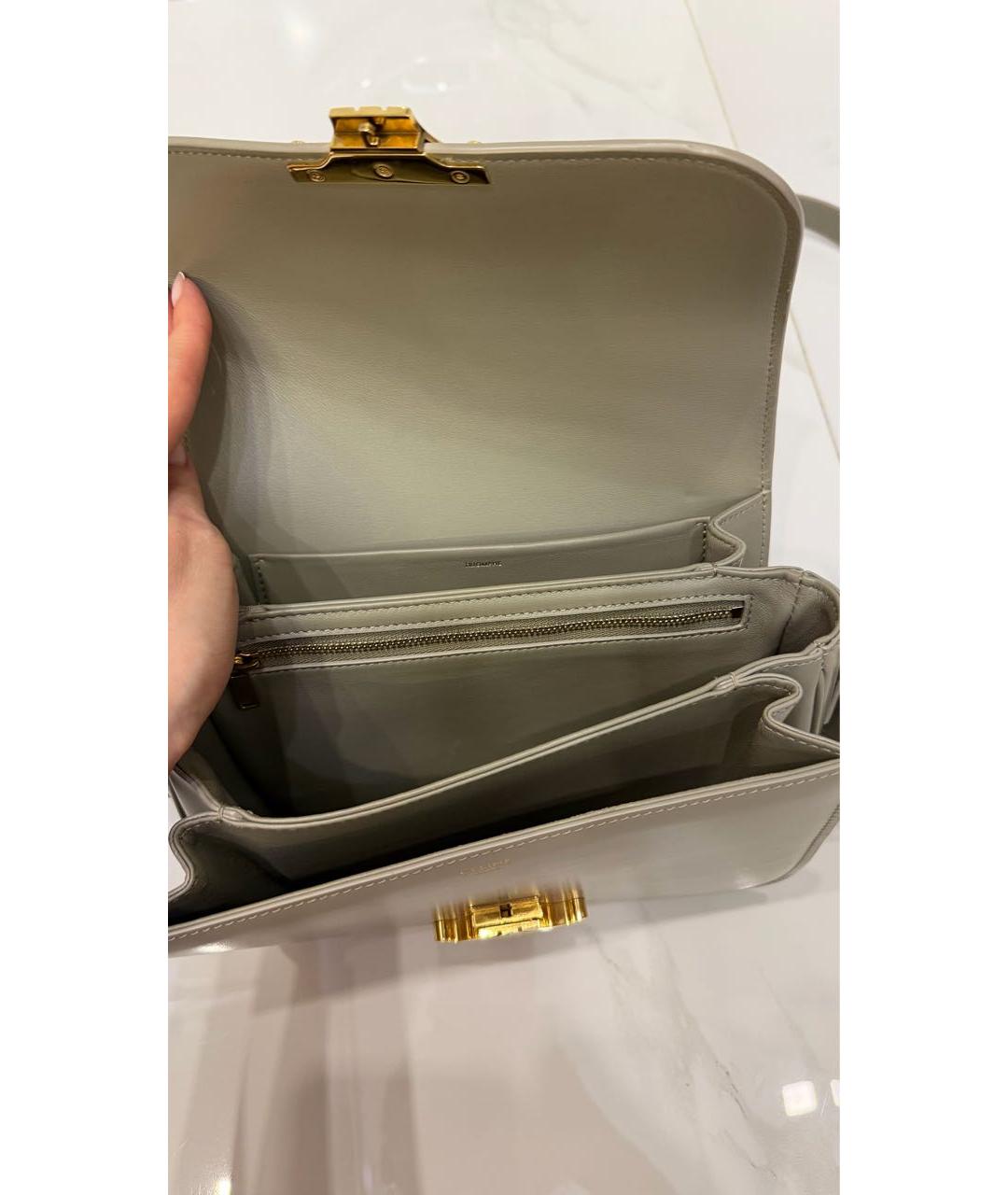 CELINE Серая кожаная сумка через плечо, фото 6