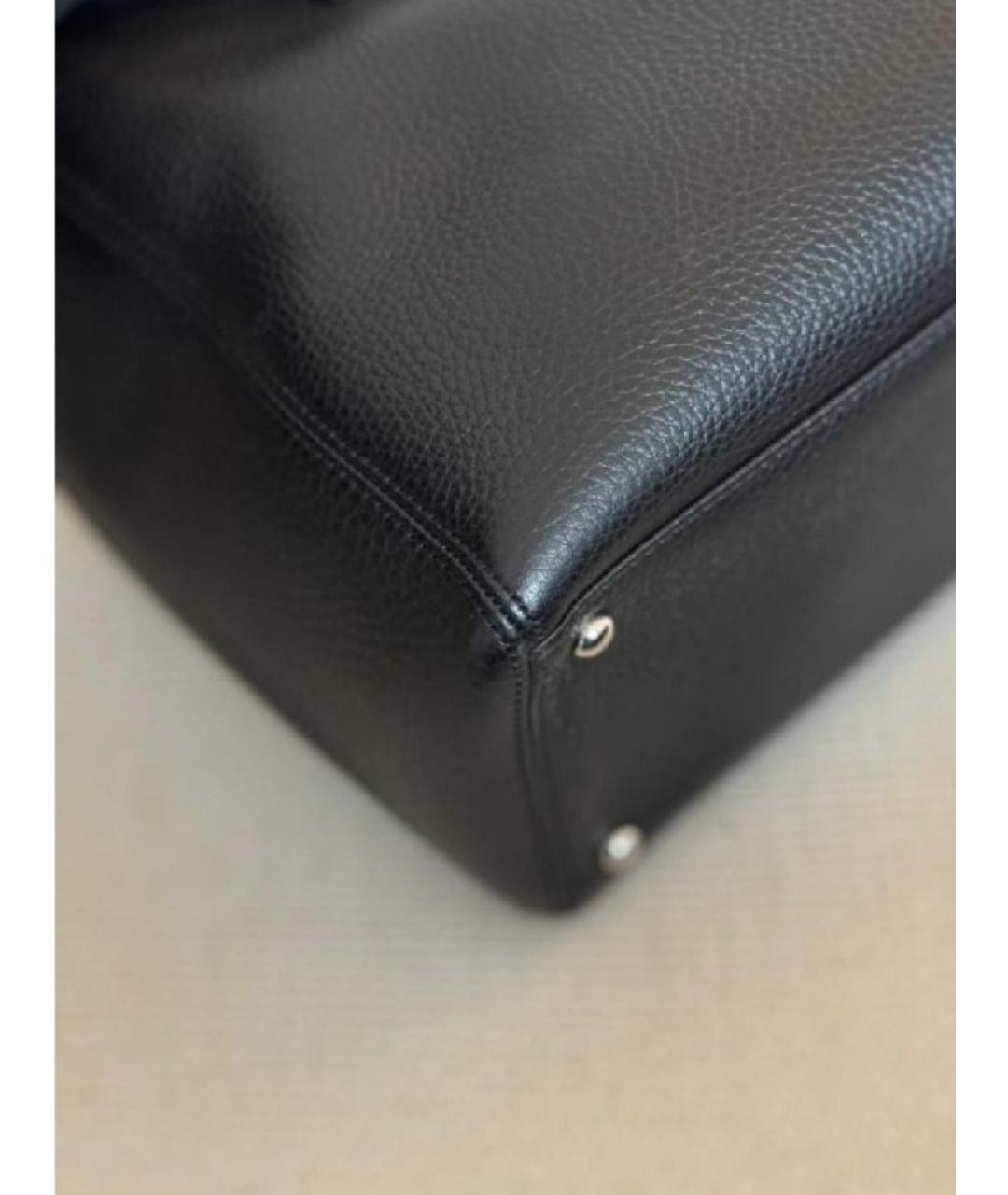 CHANEL Черная кожаная сумка тоут, фото 5