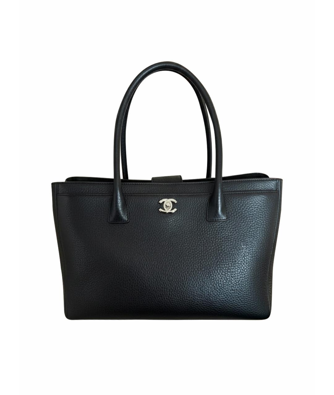 CHANEL Черная кожаная сумка тоут, фото 1