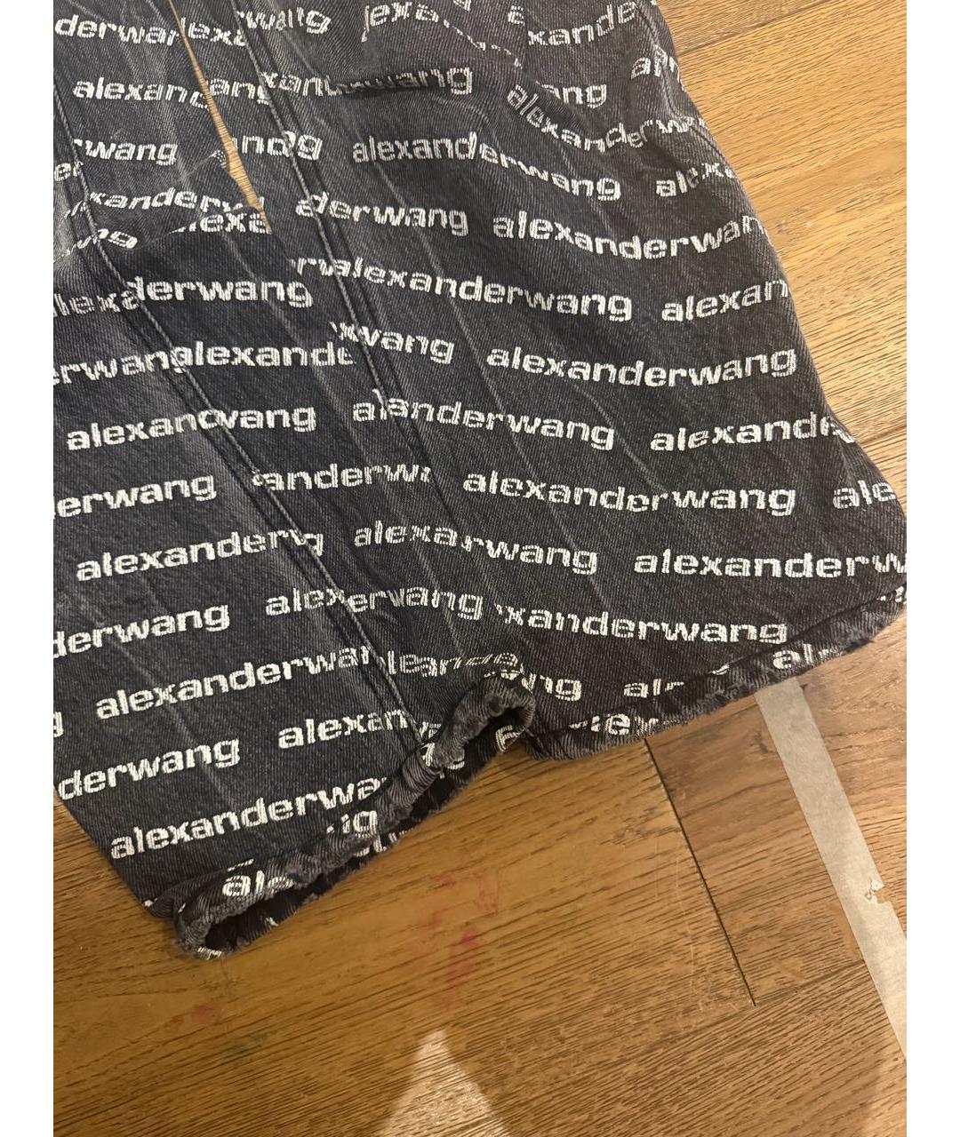 ALEXANDER WANG Антрацитовые хлопковые прямые джинсы, фото 3