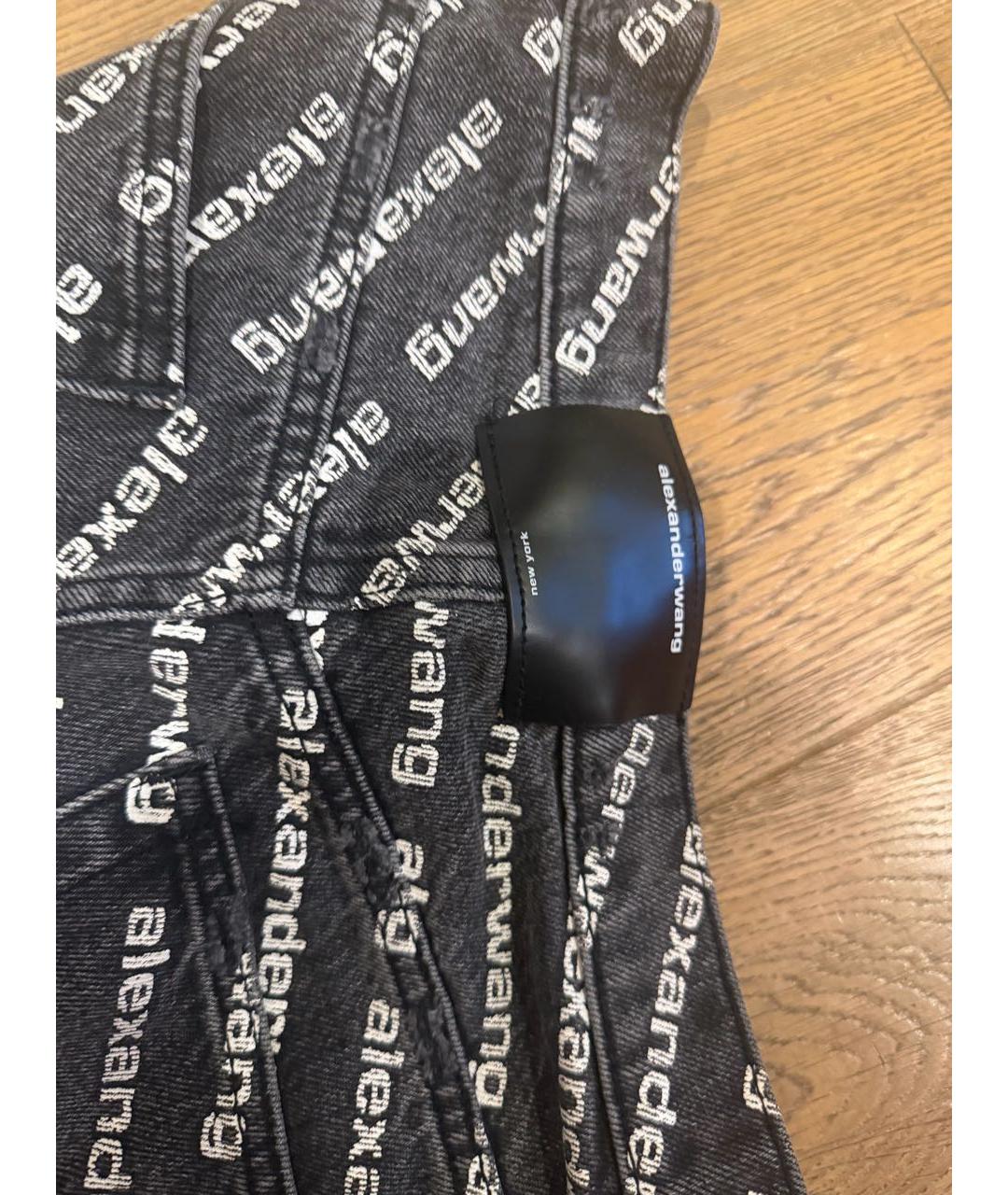 ALEXANDER WANG Антрацитовые хлопковые прямые джинсы, фото 4