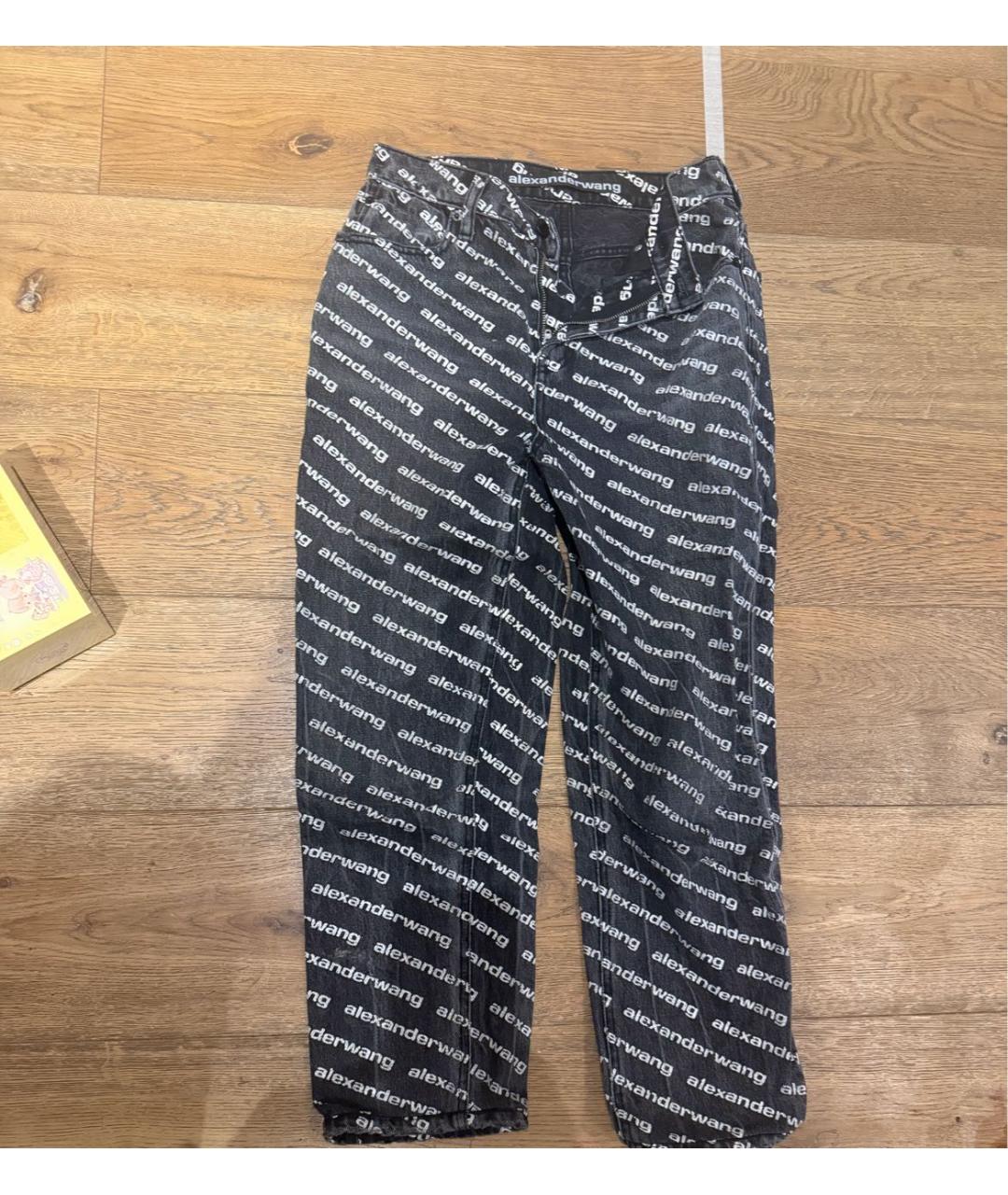 ALEXANDER WANG Антрацитовые хлопковые прямые джинсы, фото 6