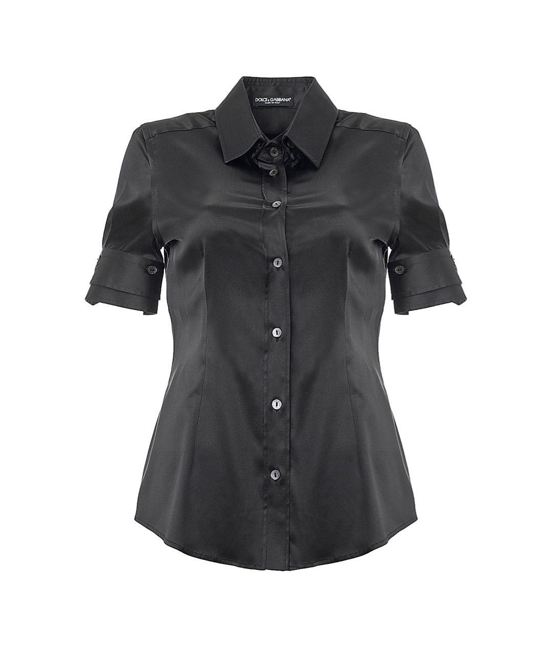 DOLCE&GABBANA Черная шелковая рубашка, фото 1