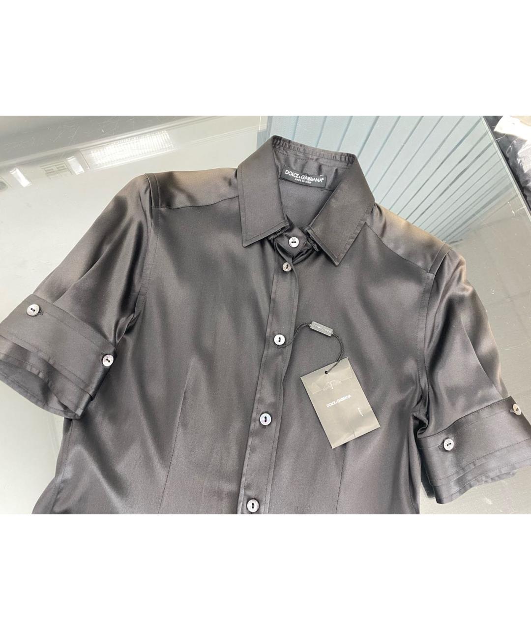 DOLCE&GABBANA Черная шелковая рубашка, фото 3