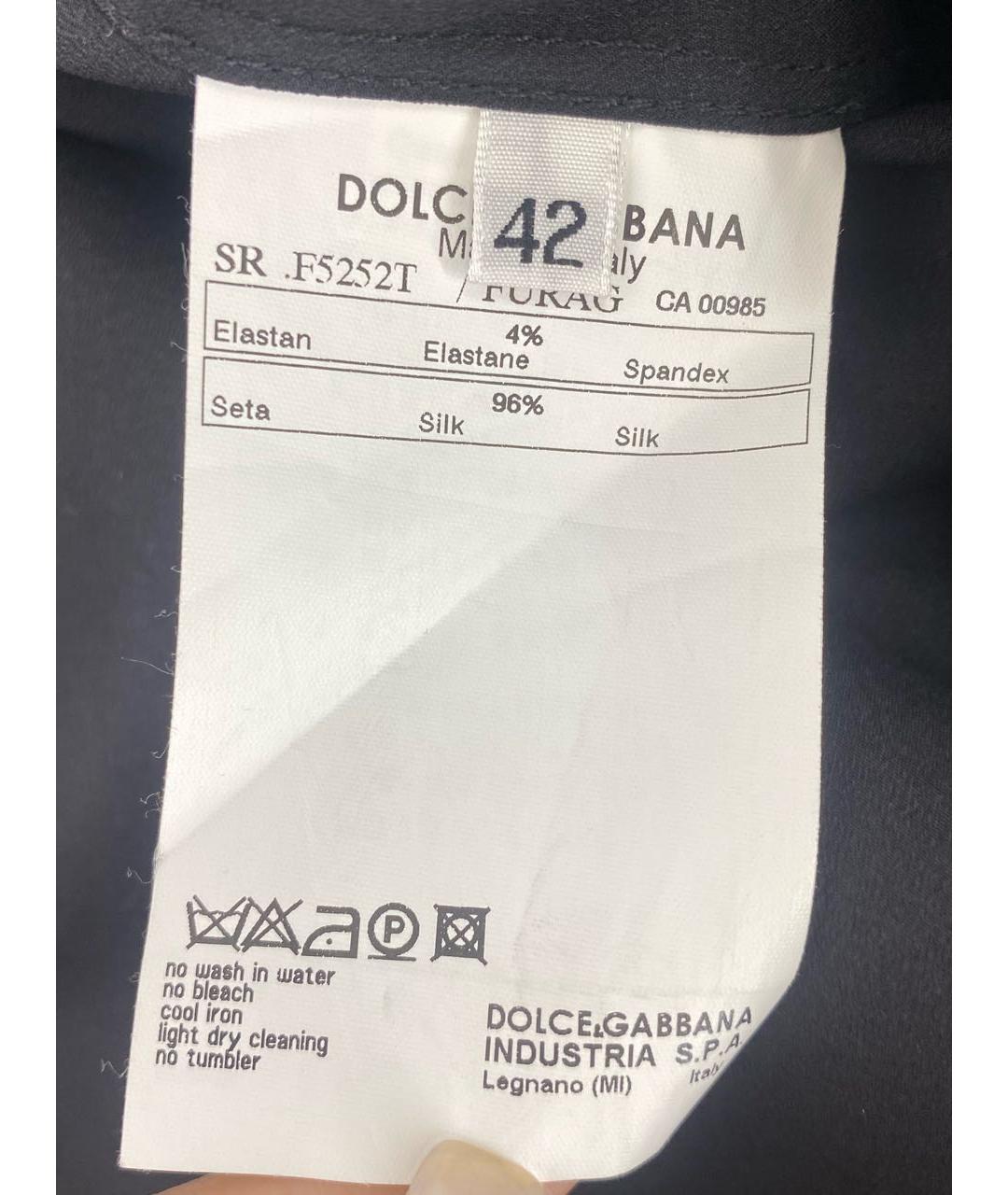 DOLCE&GABBANA Черная шелковая рубашка, фото 5