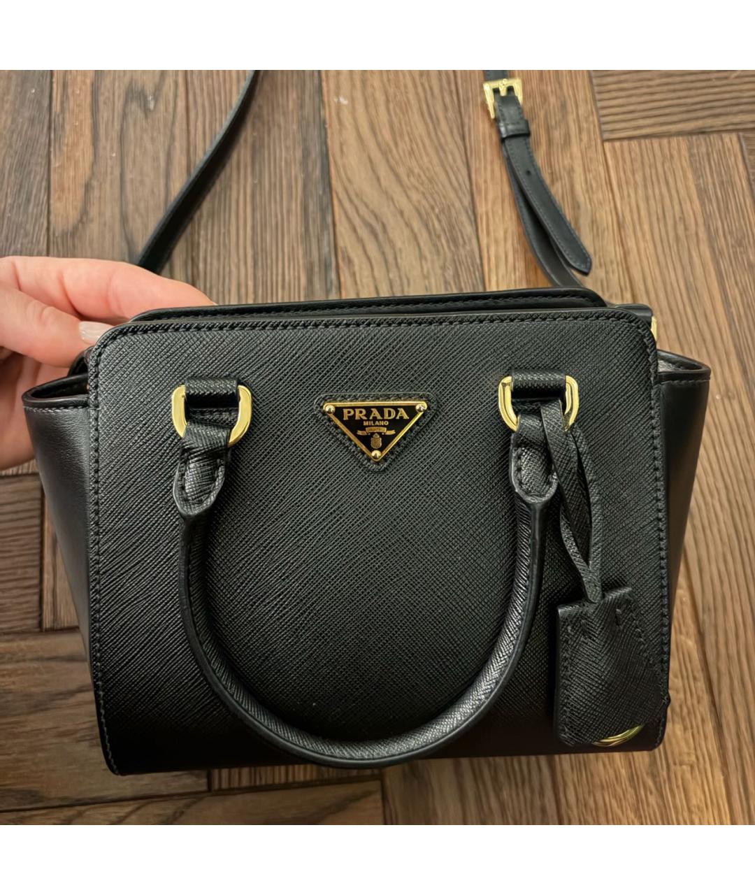 PRADA Черная кожаная сумка через плечо, фото 8