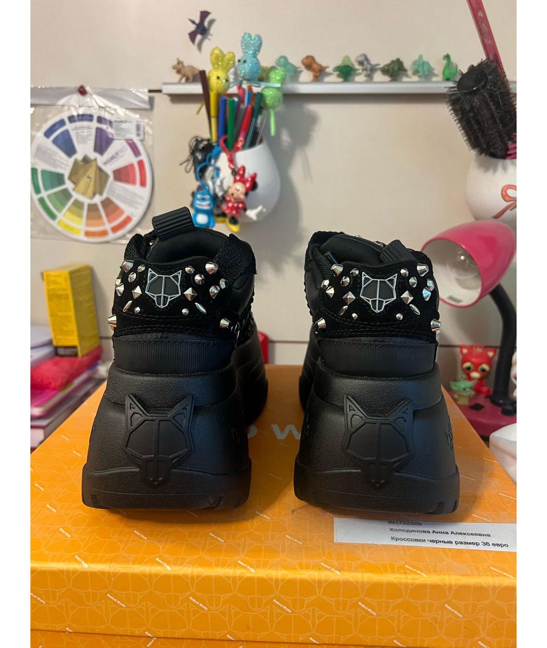 NAKED WOLF Черные текстильные кроссовки, фото 4