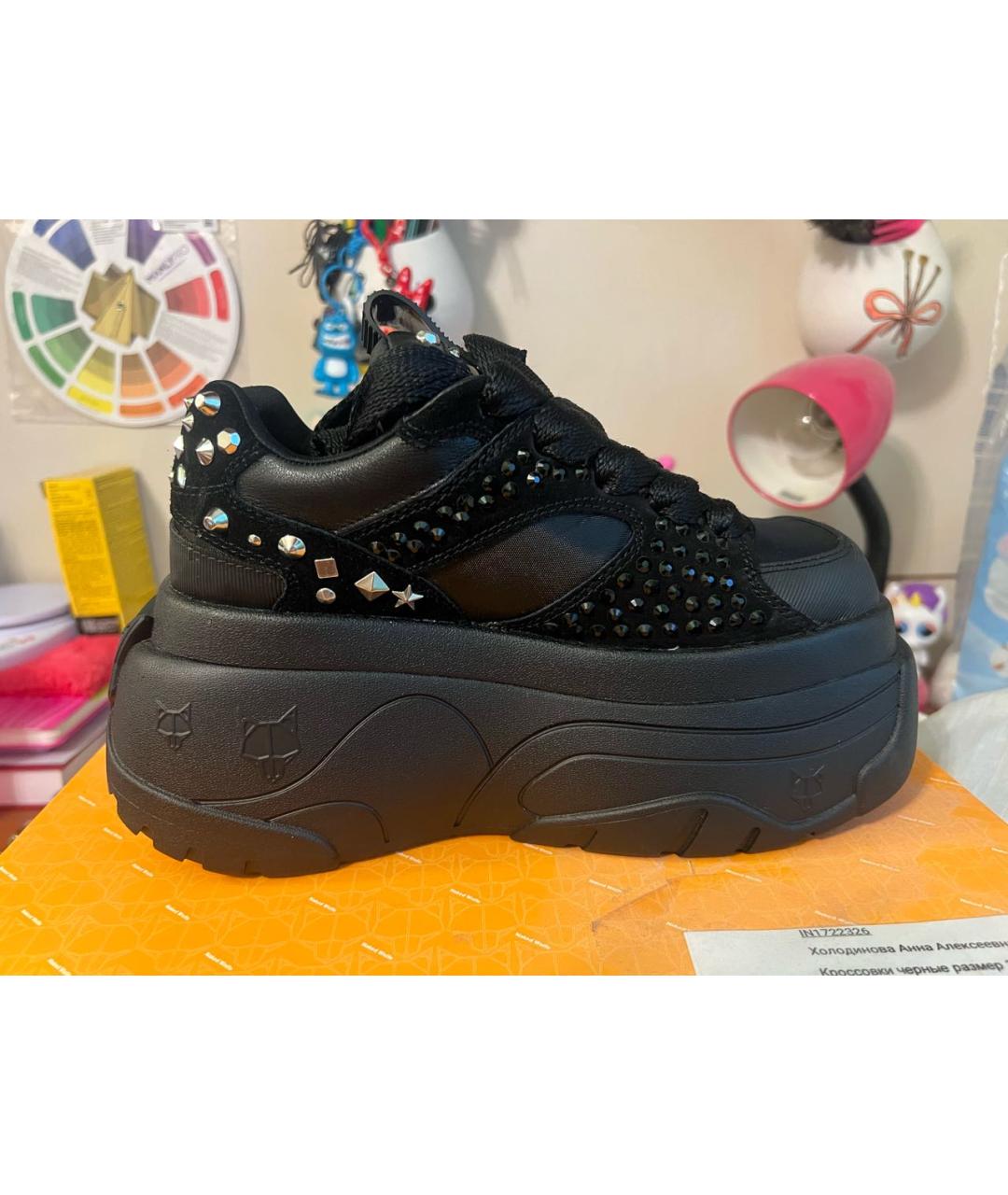 NAKED WOLF Черные текстильные кроссовки, фото 5