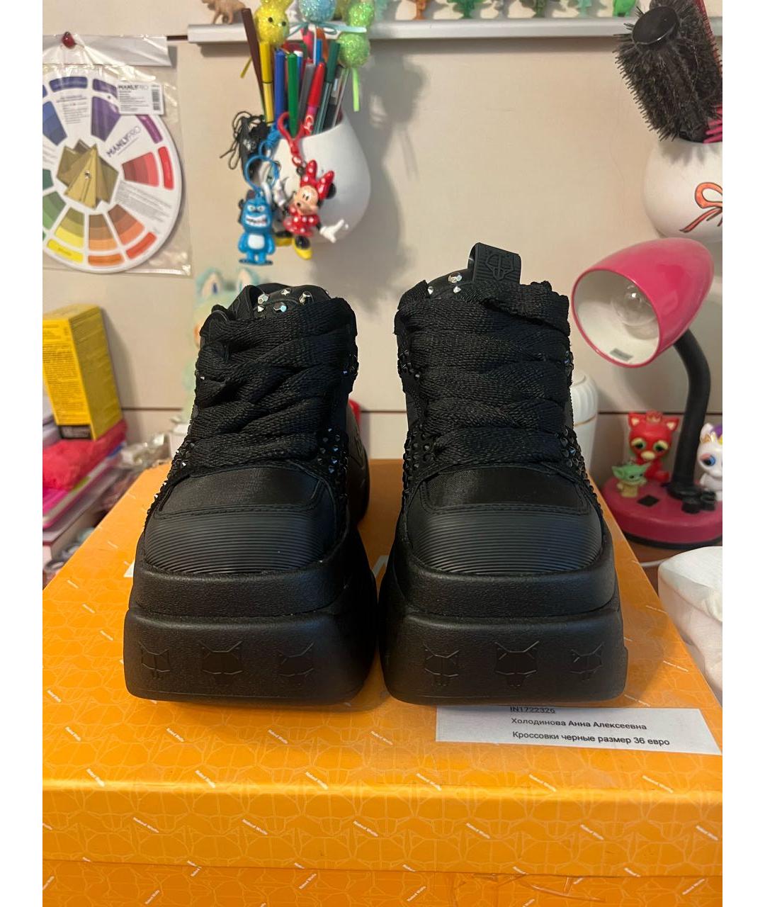 NAKED WOLF Черные текстильные кроссовки, фото 2