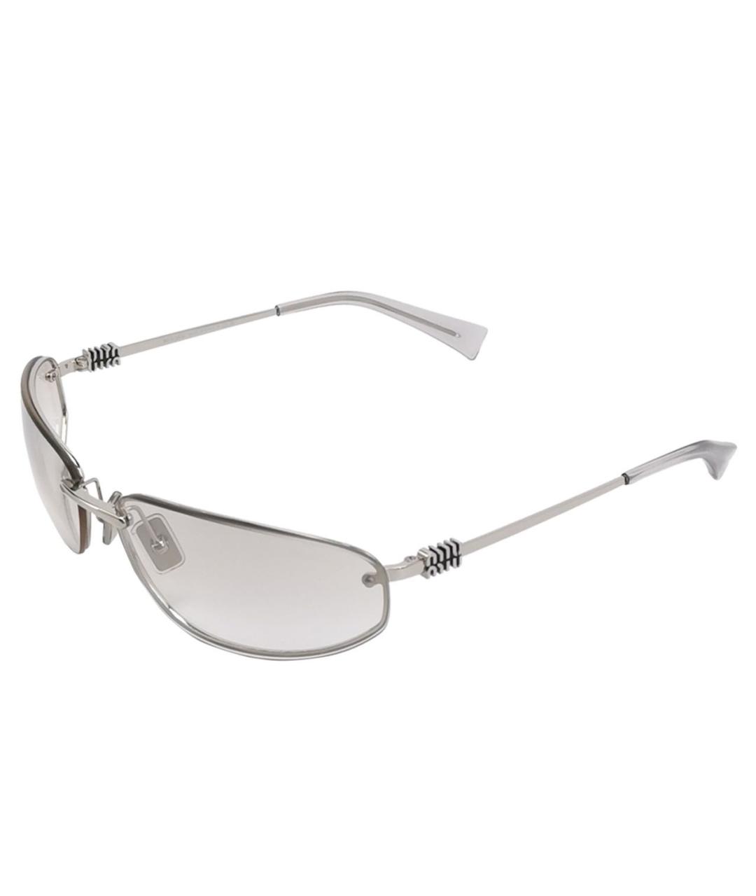 MIU MIU Серебряные металлические солнцезащитные очки, фото 1