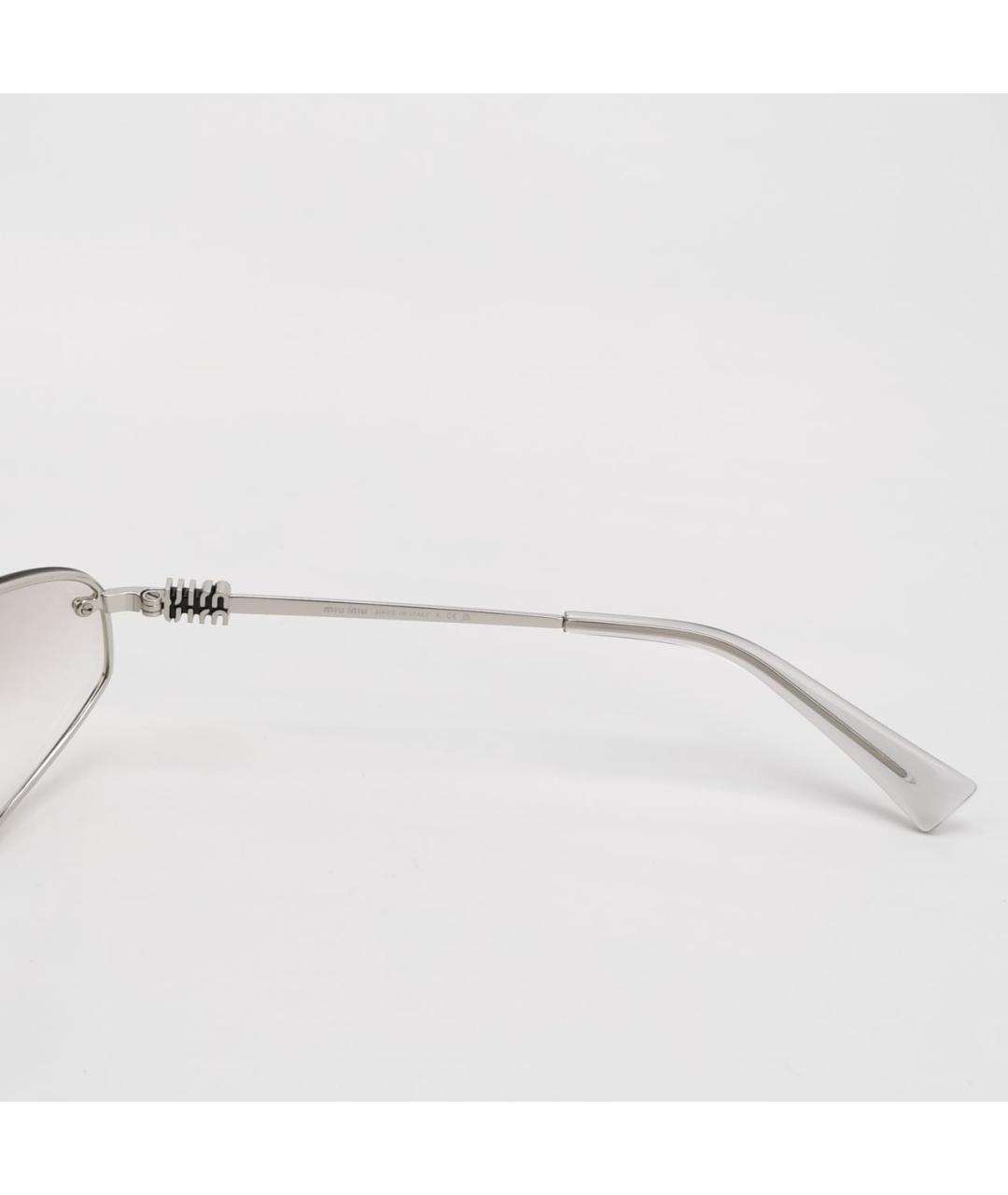 MIU MIU Серебряные металлические солнцезащитные очки, фото 4