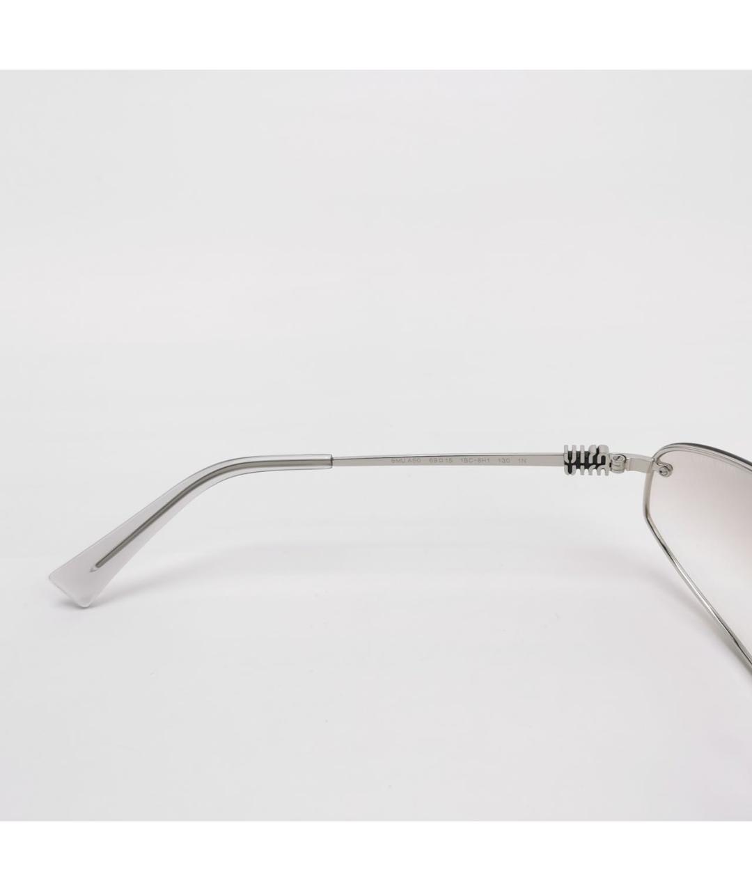 MIU MIU Серебряные металлические солнцезащитные очки, фото 5