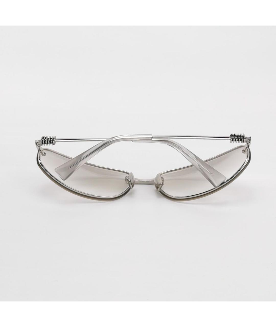 MIU MIU Серебряные металлические солнцезащитные очки, фото 3