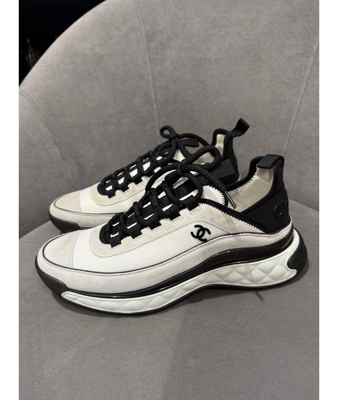 CHANEL Бежевые текстильные кроссовки, фото 3
