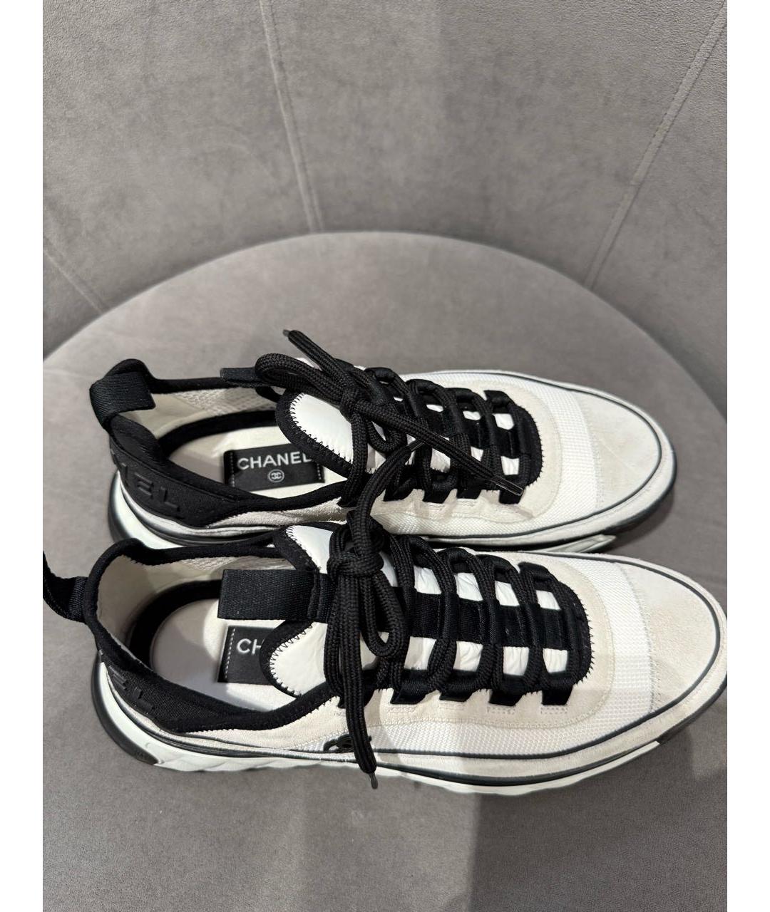CHANEL Бежевые текстильные кроссовки, фото 7
