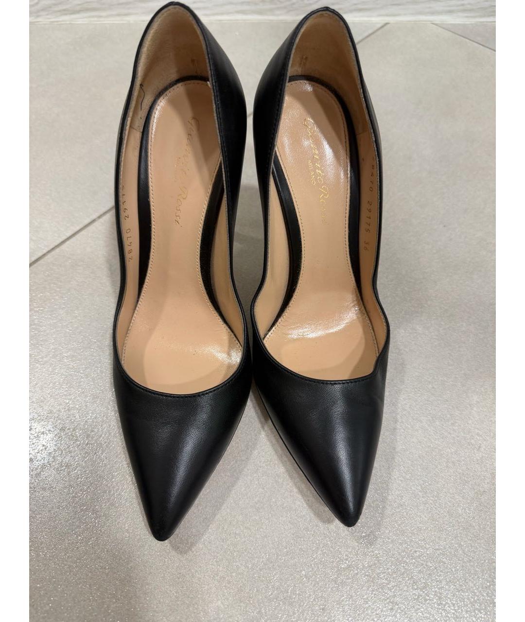 GIANVITO ROSSI Черные кожаные туфли, фото 2