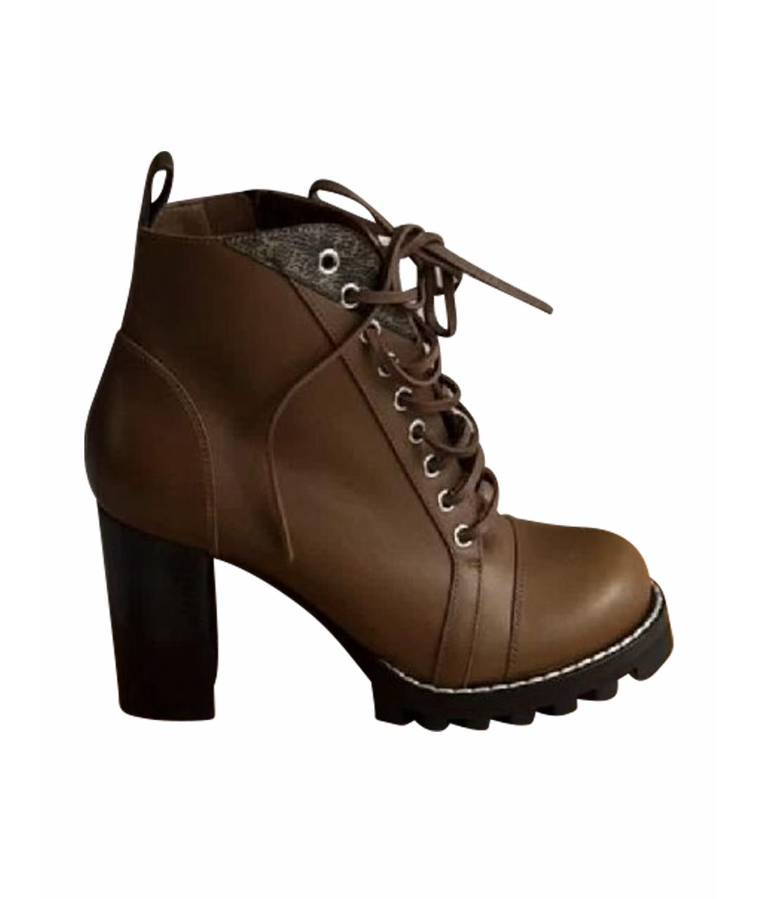 LOUIS VUITTON Оранжевое кожаные ботинки, фото 1