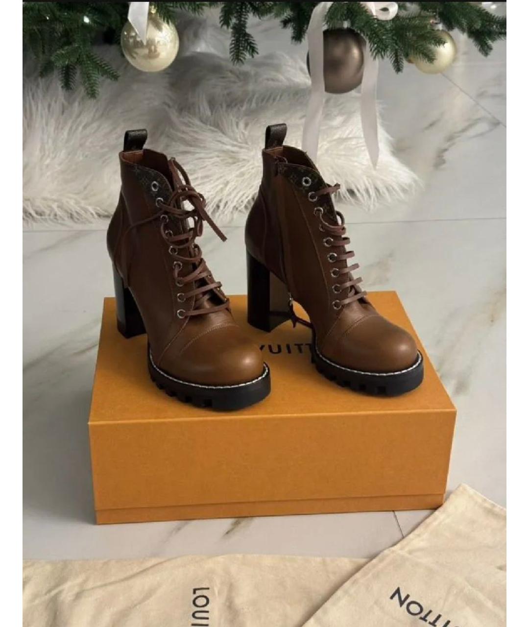 LOUIS VUITTON Оранжевое кожаные ботинки, фото 2