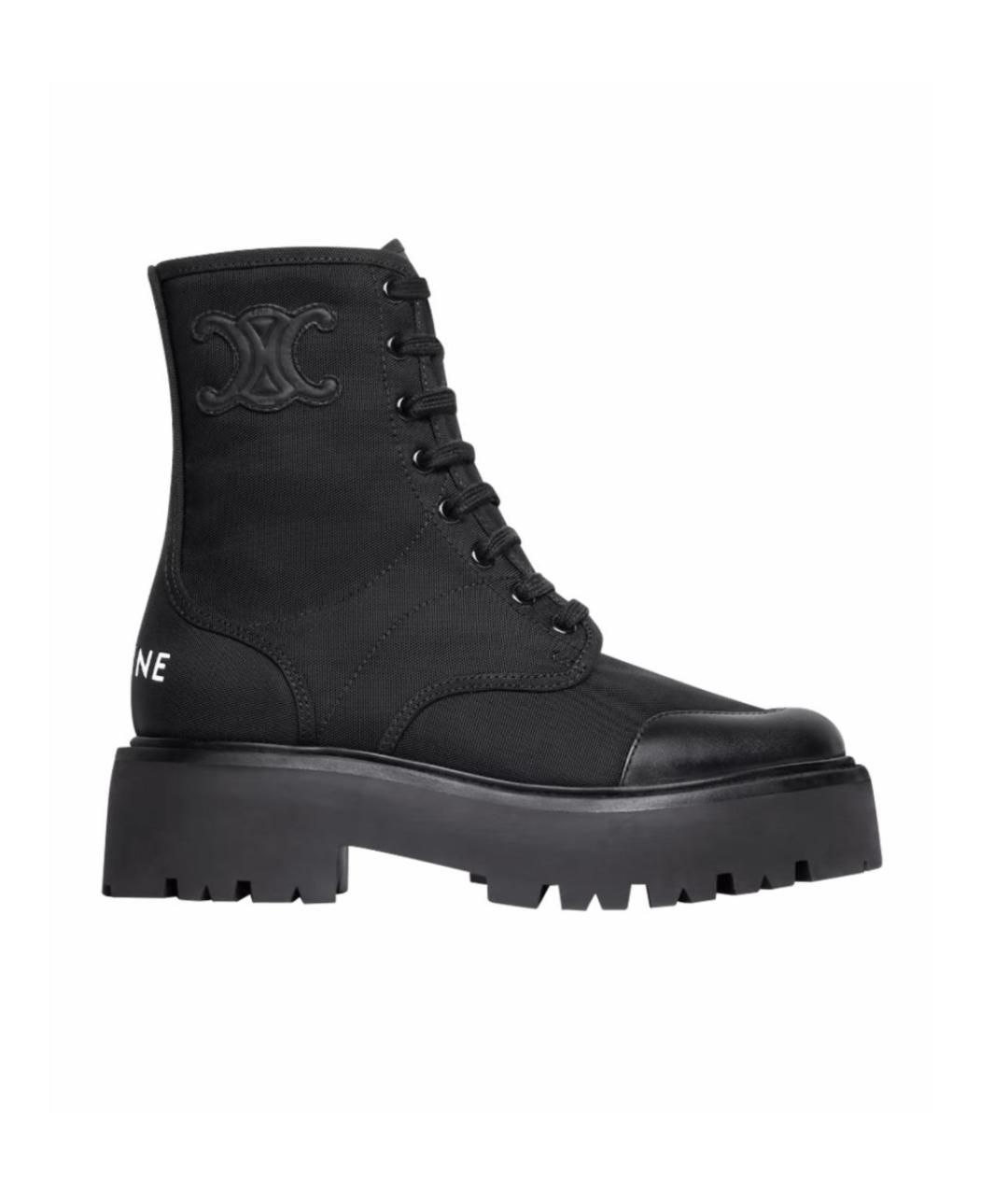 CELINE Черные текстильные ботинки, фото 1