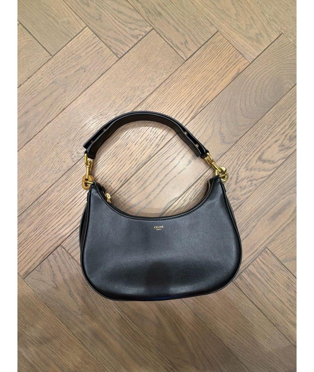 CELINE Черная кожаная сумка с короткими ручками, фото 9