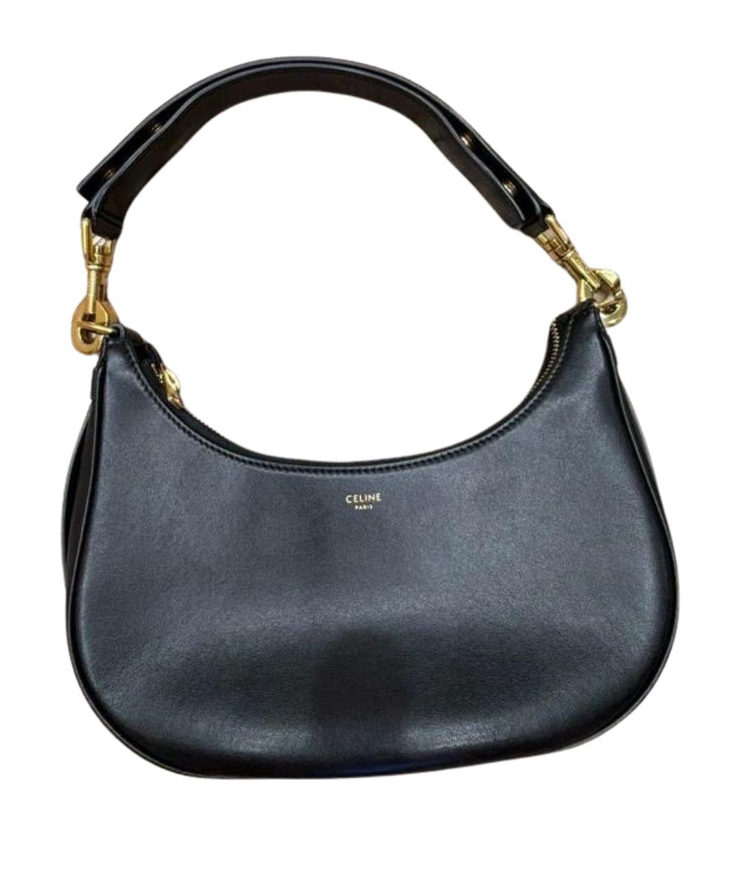 CELINE Черная кожаная сумка с короткими ручками, фото 1