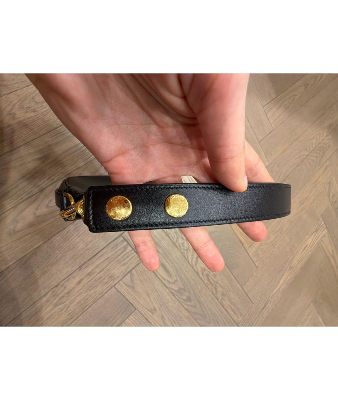 CELINE Черная кожаная сумка с короткими ручками, фото 5