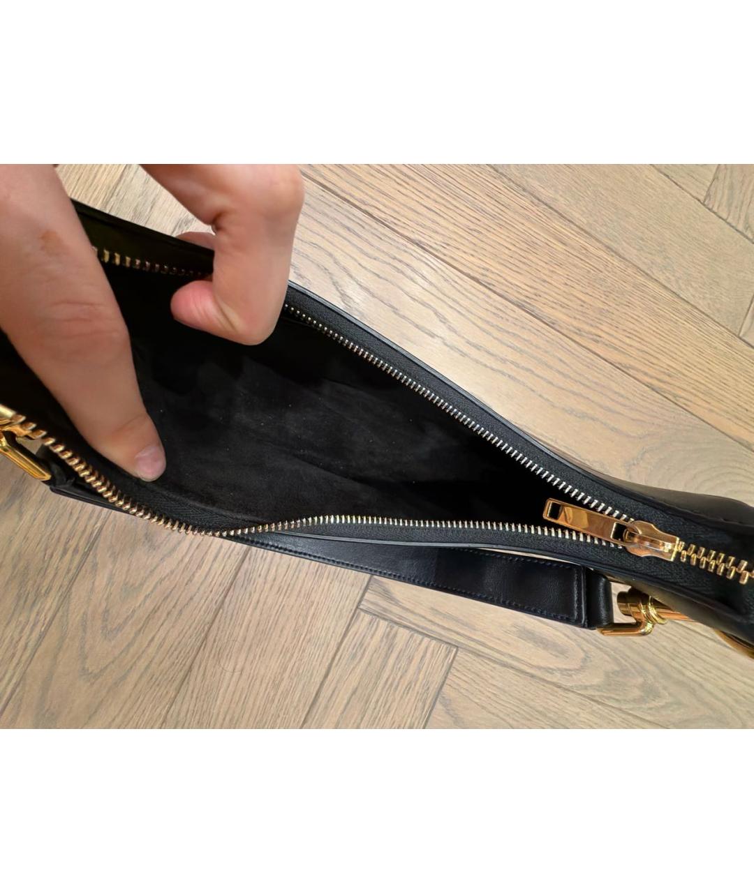 CELINE Черная кожаная сумка с короткими ручками, фото 4