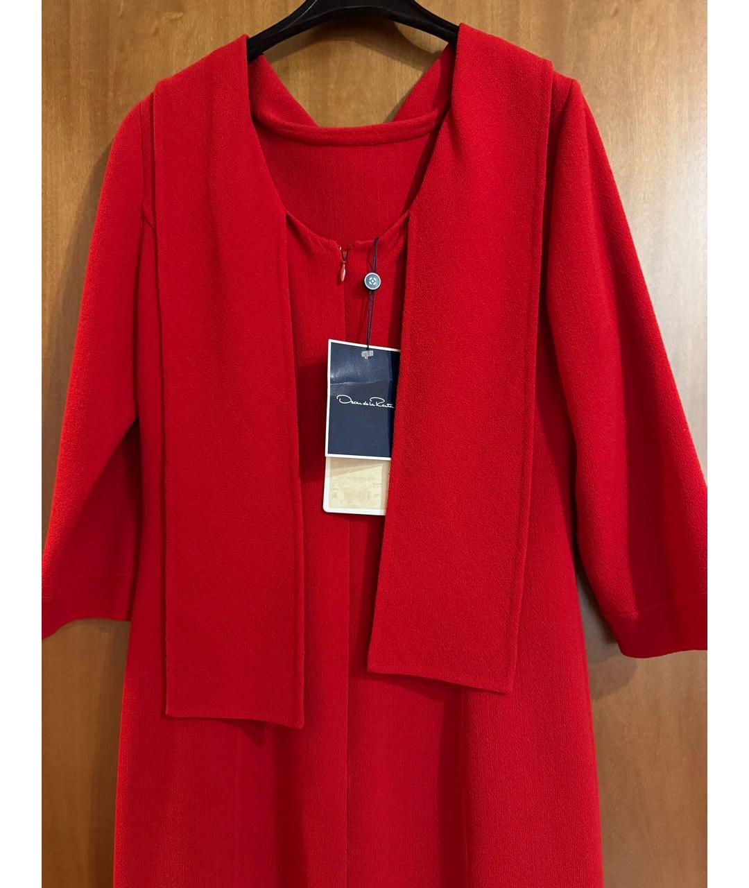 OSCAR DE LA RENTA Красное шерстяное платье, фото 3