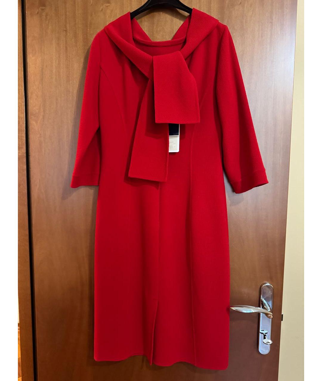 OSCAR DE LA RENTA Красное шерстяное платье, фото 2