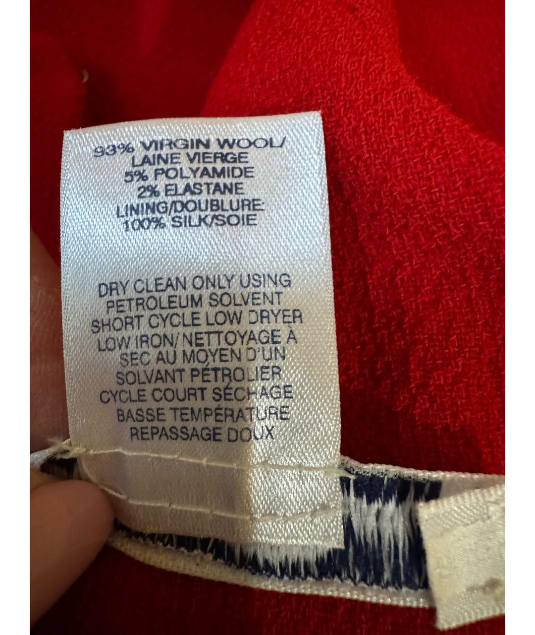 OSCAR DE LA RENTA Красное шерстяное платье, фото 6